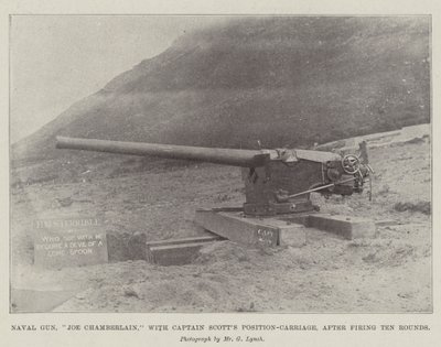Naval Gun, Joe Chamberlain, med Captain Scotts Position-Carriage, efter att ha avlossat tio skott av English Photographer
