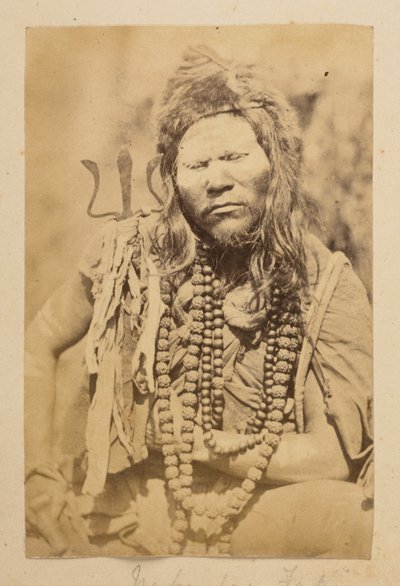 Nepaulesisk fakir, från "Views of Darjeeling", 1870-talet (s/v foto) av English Photographer