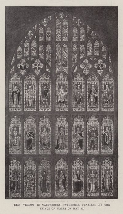 Nytt fönster i Canterbury Cathedral, avtäckt av prinsen av Wales den 29 maj av English Photographer