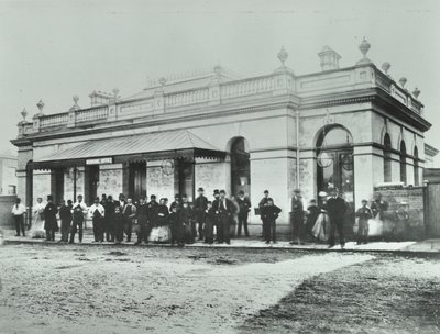 Notting Hill Gate Station: exteriör av Metropolitan Railway, 1868 av English Photographer