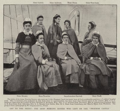 Iväg till fronten, Army Nursing Sisters som lämnade på Braemar Castle av English Photographer
