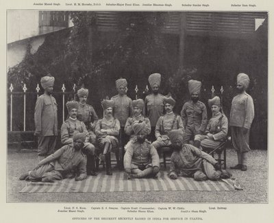 Regementsofficerare som nyligen vuxit upp i Indien för tjänstgöring i Uganda av English Photographer