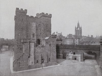 Old Castle, Black Gate och Cathedral, Newcastle (s/v foto) av English Photographer