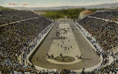 Olympiastadion, Aten, Grekland (färgat foto) av English Photographer