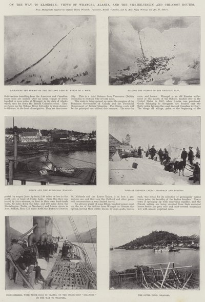 På väg till Klondike, utsikt över Wrangell, Alaska och Stikine-Teslin och Chilkoot-rutterna av English Photographer