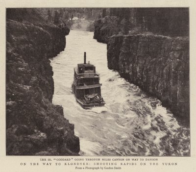 På väg till Klondyke, skjuter Rapids på Yukon av English Photographer