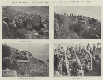 En av kampanjens bedrifter, att ta Guns till toppen av Coles Kop, 1400 fot högt av English Photographer