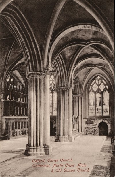 Oxford, Christ Church Cathedral, North Choir Aisle, Old Saxon Church (s/v foto) av English Photographer