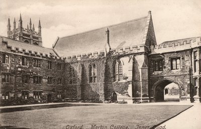 Oxford, Merton College, Inner Quad (s/v foto) av English Photographer