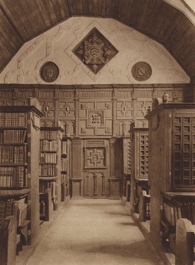 Oxford: Merton College, The Library, norra änden (svartvitt foto) av English Photographer
