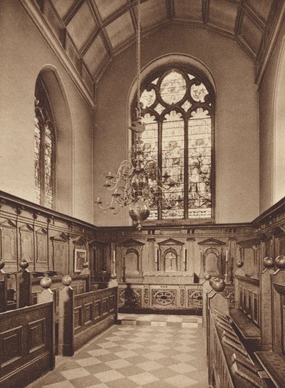 Oxford: Oriel College, kapellet (svartvitt foto) av English Photographer