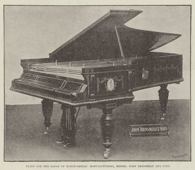Piano för Raja av Cooch-Behar, tillverkare, herrarna John Brinsmead och söner av English Photographer