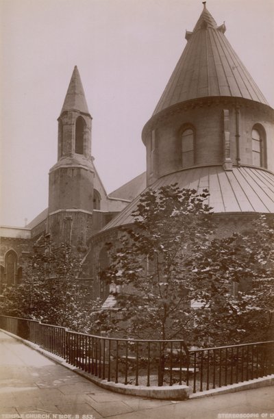 Vykort med norra sidan av Temple Church av English Photographer