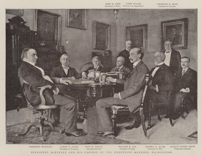 President McKinley och hans kabinett i Executive Mansion, Washington av English Photographer