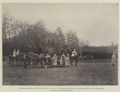 Prins Bismarcks åttioårsdag, den tyska kejsarens besök hos prins Bismarck i Friedrichsruh av English Photographer