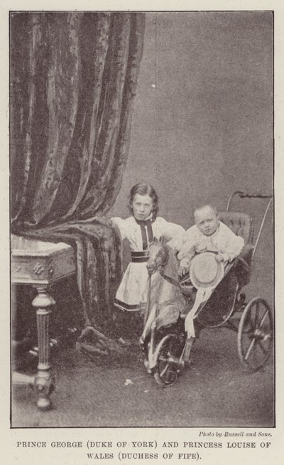 Prins George (hertigen av York) och prinsessan Louise av Wales (hertiginnan av Fife) av English Photographer