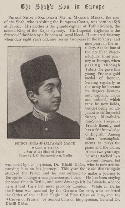 Prins Shoa-U-Saltanah Malik Mansur Mirza av English Photographer