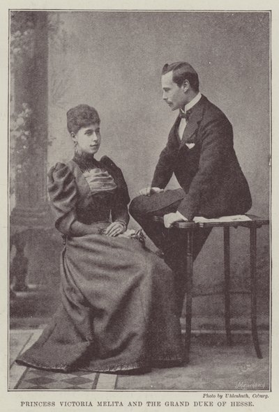 Prinsessan Victoria Melita och storhertigen av Hessen av English Photographer