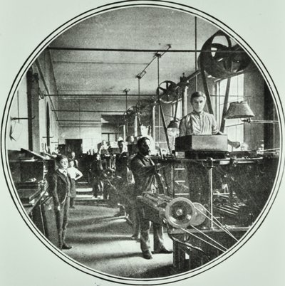 Printing Department, Bank of England, Threadneedle Street, City of London, 1890 av English Photographer