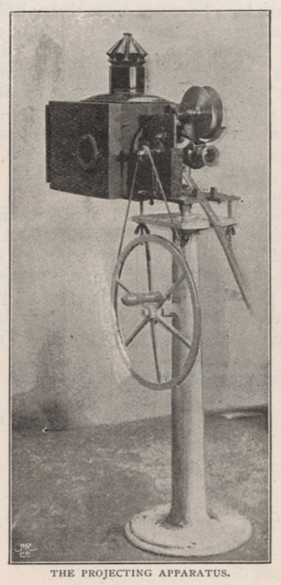 Projektionsapparat som används av R W Paul, uppfinnare av Kinetoscope av English Photographer