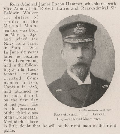 Konteramiral J L Hammet, domare vid sjömanövrer av English Photographer