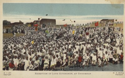 Mottagning av Lord Kitchener, på Omdurman, c1898 (färgat foto) av English Photographer