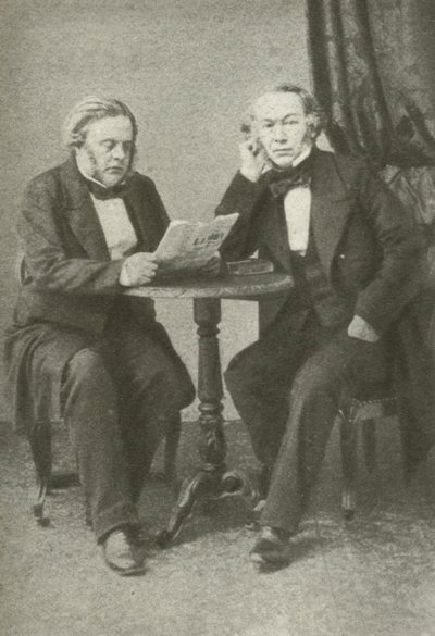 Richard Cobden (vänster) och John Bright (höger) (s/v foto) av English Photographer