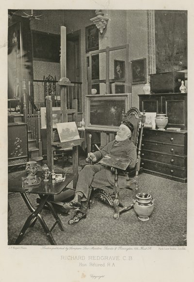 Richard Redgrave i sin Hyde Park Gate Studio av English Photographer