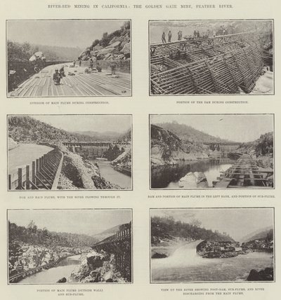 River-Bed Mining i Kalifornien, Golden Gate-gruvan, Feather River av English Photographer