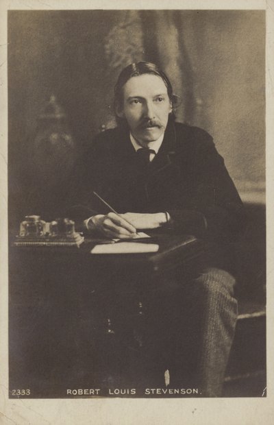Robert Louis Stevenson (1850-1894), skotsk romanförfattare, poet och reseskribent av English Photographer