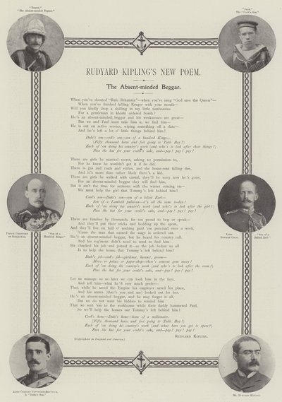 Rudyard Kiplings nya dikt, Den frånvarande tiggaren av English Photographer