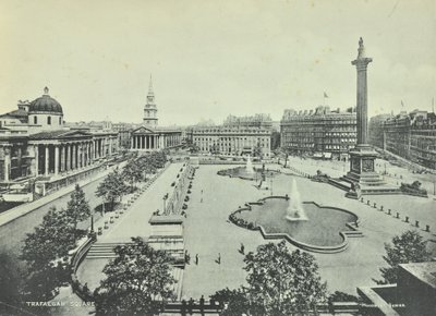 Saint Martin in the Fields National Gallery Nelsons Column, Trafalgar Square, Westminster LB: takutsikt mot öster, 1895 av English Photographer