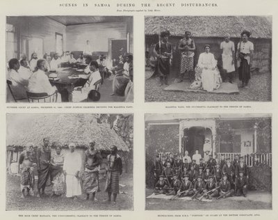 Scener i Samoa under de senaste störningarna av English Photographer