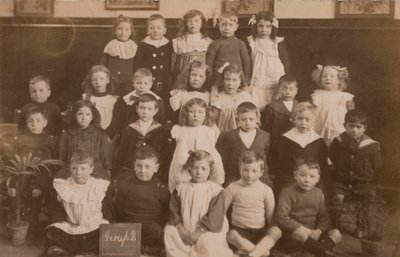 Skolbarn, Norfolk, början av 1900-talet (svart/vitt foto) av English Photographer