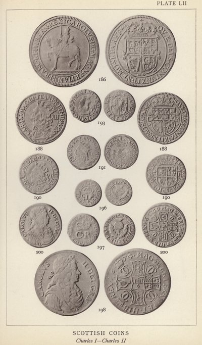 Skotska mynt, Charles I, Charles II (s/v foto) av English Photographer