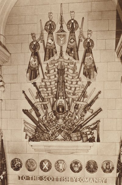 Scottish National War Memorial: The Scottish Yeomanry (svartvitt foto) av English Photographer