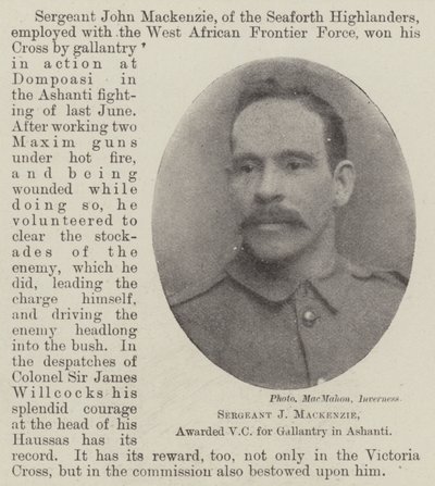 Sergeant J Mackenzie, tilldelad VC för tapperhet i Ashanti av English Photographer