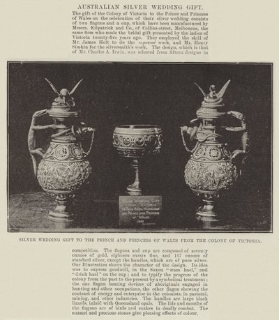 Silverbröllopspresent till prinsen och prinsessan av Wales från kolonin Victoria av English Photographer