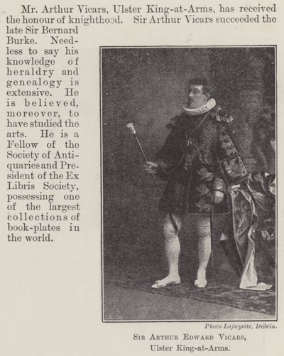 Sir Arthur Edward Vicars, Ulster King-at-Arms av English Photographer