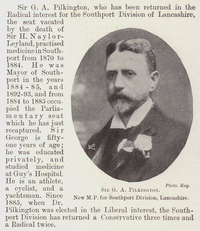 Sir GA Pilkington, ny MP för Southport Division, Lancashire av English Photographer