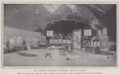 Sir George Newnes täckta tennisbana (svartvitt foto) av English Photographer
