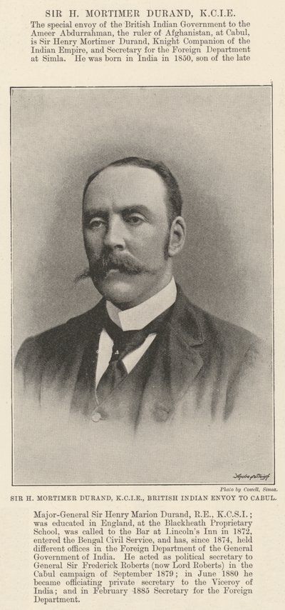 Sir H Mortimer Durand, KCIE, brittiskt indiskt sändebud till Cabul av English Photographer