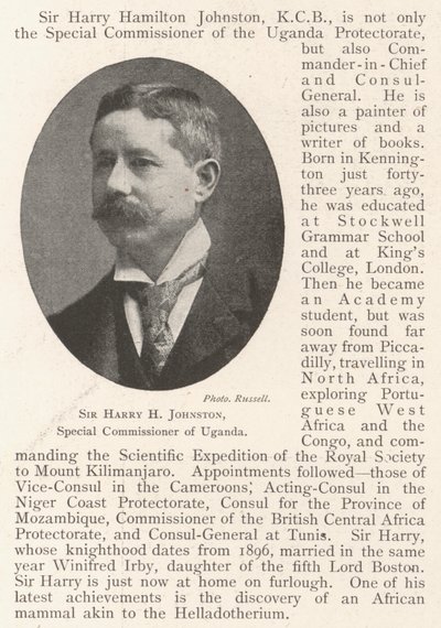 Sir Harry H Johnston, specialkommissionär i Uganda av English Photographer