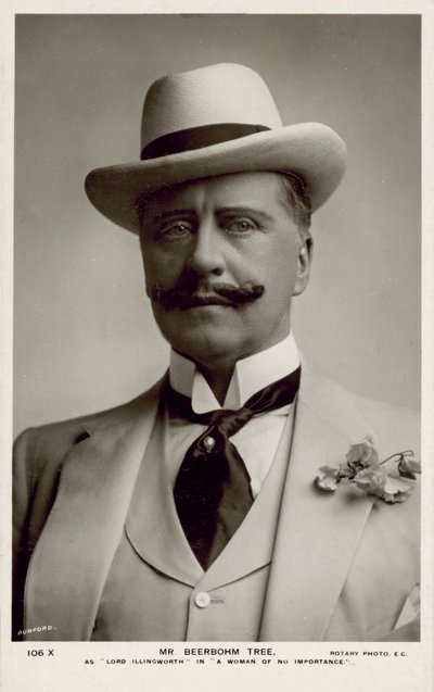 Sir Herbert Beerbohm Tree, engelsk skådespelare (s/v-foto) av English Photographer