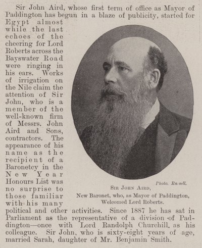 Sir John Aird, New Baronet, som som borgmästare i Paddington välkomnade Lord Roberts av English Photographer