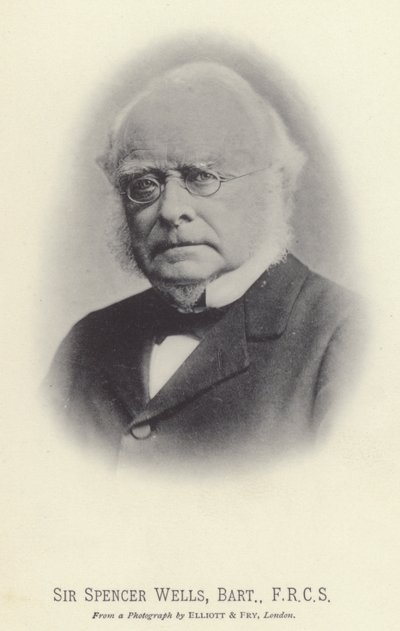 Sir Spencer Wells, Baronet, FRCS (svartvitt foto) av English Photographer