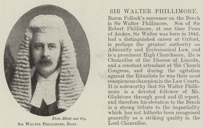 Sir Walter Phillimore, baronet av English Photographer
