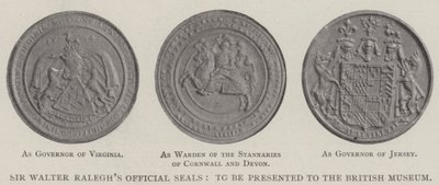 Sir Walter Raleghs officiella sigill, att presenteras för British Museum av English Photographer