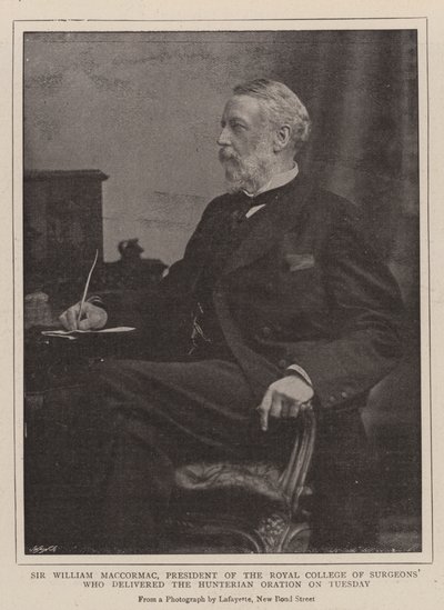 Sir William MacCormac, ordförande för Royal College of Surgeons som höll Hunterian Oration på tisdagen av English Photographer