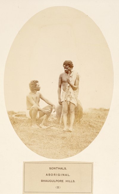 Sonthals, Aboriginal, Bhaugulpore Hills, från The People of India, av J. Forbes Watson, publicerad 1868 (albumtryck) av English Photographer